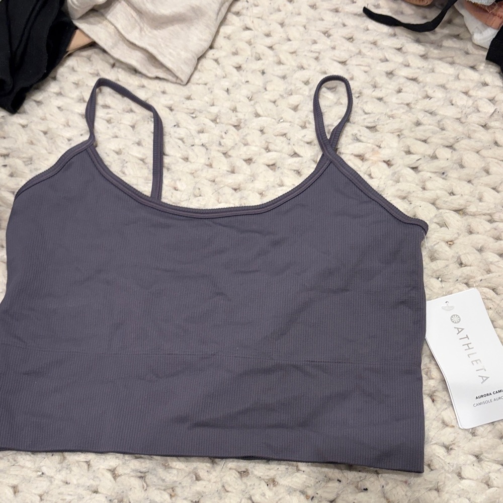 Athleta Charcoal Ribbed Camisole